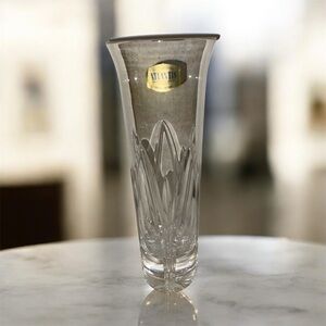 Vintage Atlantis Hand Blown Cut Crystal Vase Portugal Elegant Sophisticated 8”H
